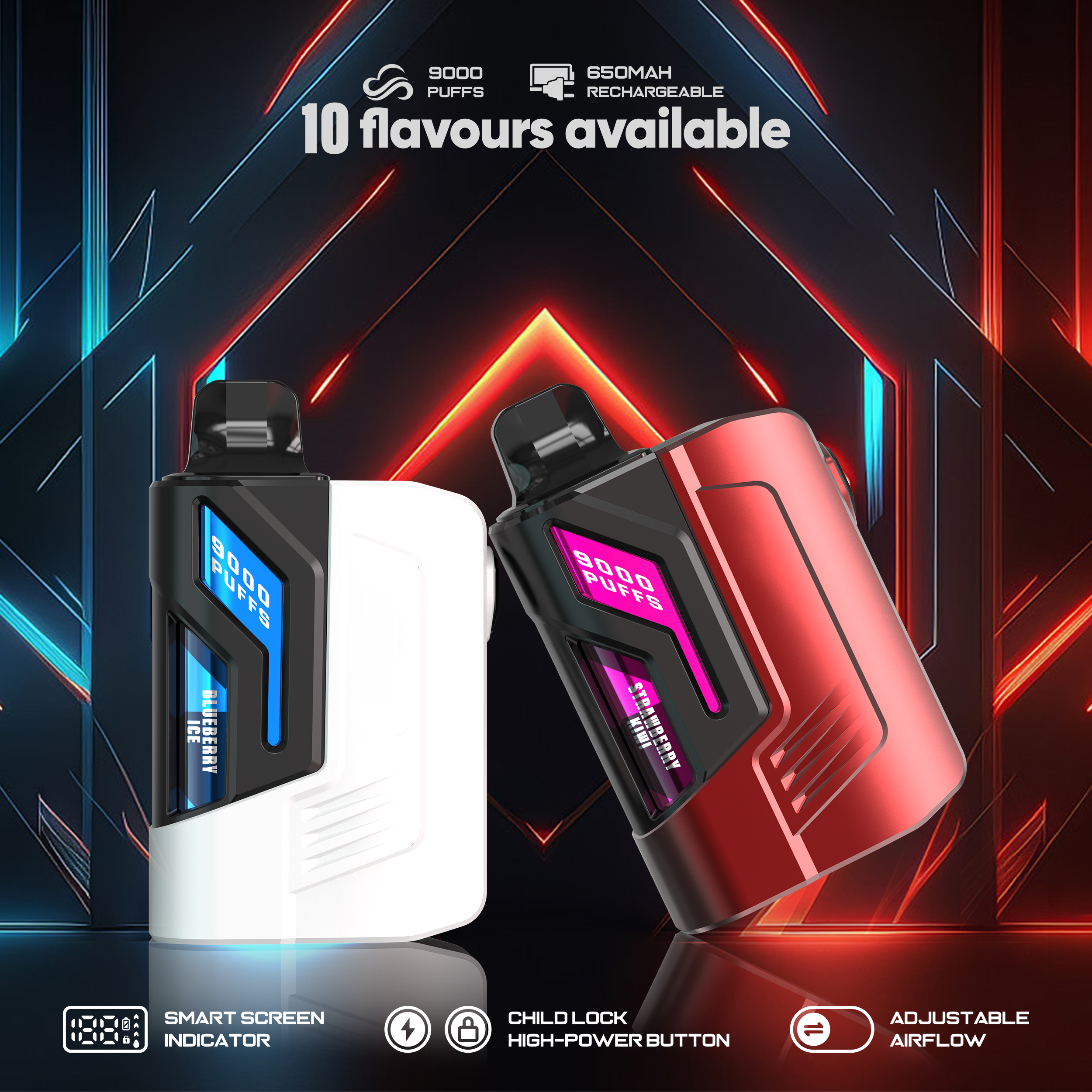 بود مود تنظيم الجهد السيجارة الالكترونية 8000 نفخة