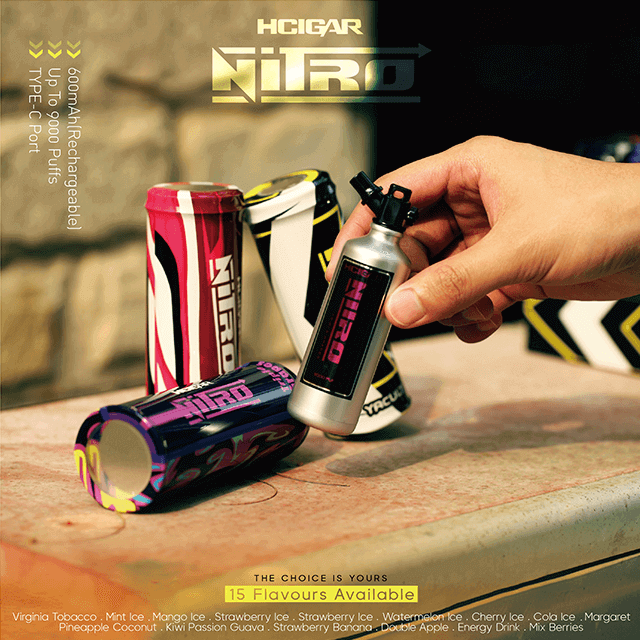 علبة السجائر الإلكترونية HCigar NITRO 600 مللي أمبير (قابلة للشحن) 9000 نفث